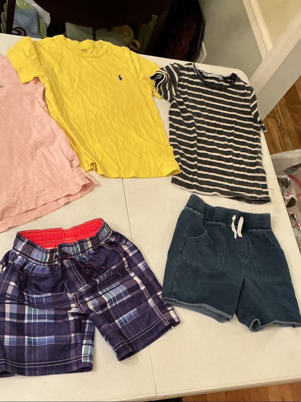 Ralph Lauren Yellow Kids Short Sleeve Tee with Navy Pony lot of 5